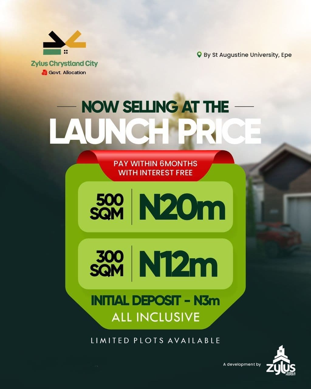 ZYLUS CHRYSTLAND CITY EPE – Land For Sale Near St. Augustine University