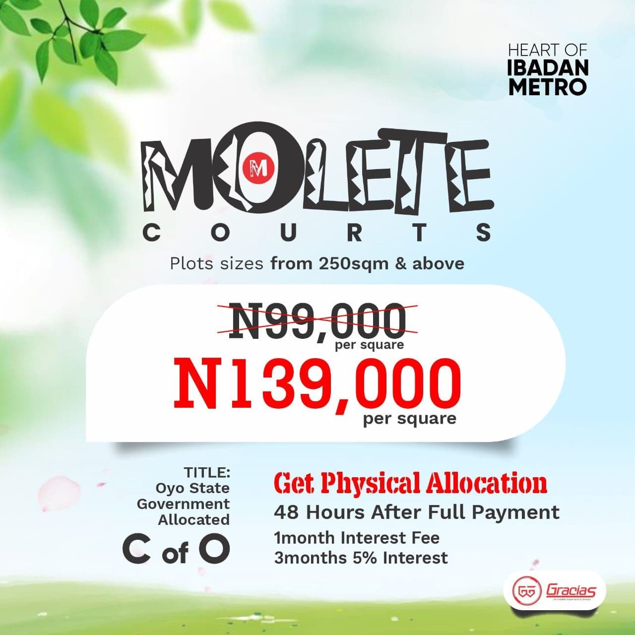MOLETE COURTS IBADAN: Premium Land for Sale with Fast Allocation & C of O