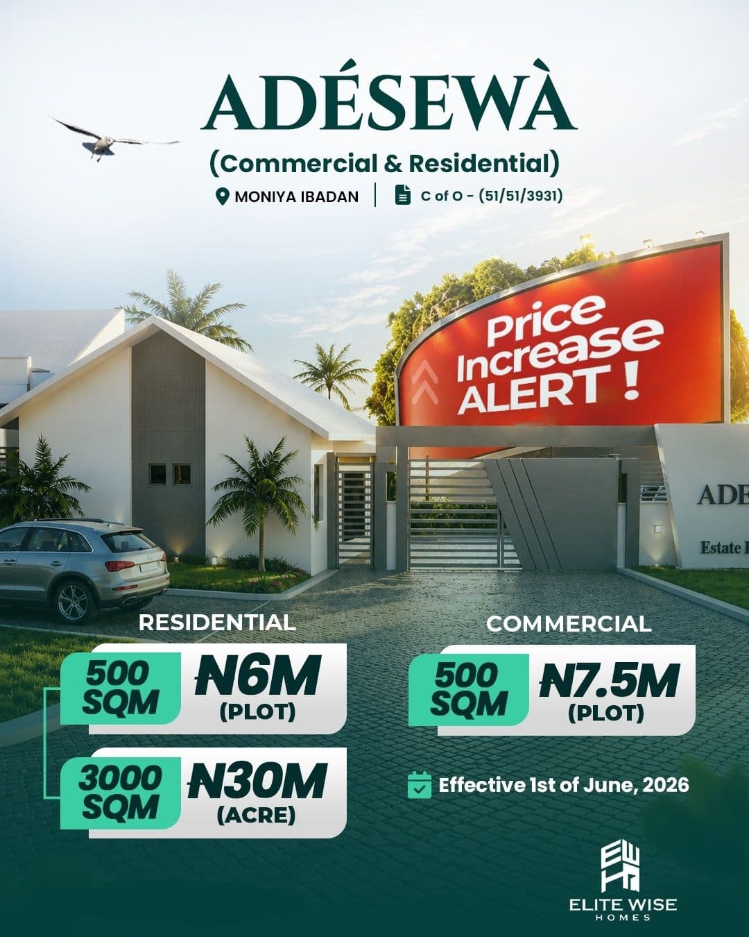 INVEST SMARTLY IN ADESEWA ESTATE, MONIYA IBADAN—LAND WITH CERTIFICATE OF OCCUPANCY