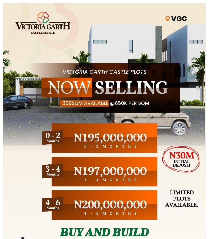 Limited Plots Now Selling at VICTORIA GARTH CASTLE, VGC LEKKI, LAGOS