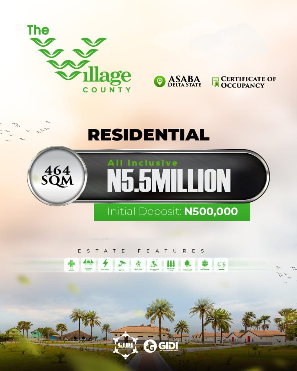 THE VILLAGE COUNTY ASABA: Premium Residential & Commercial Plots with C of O